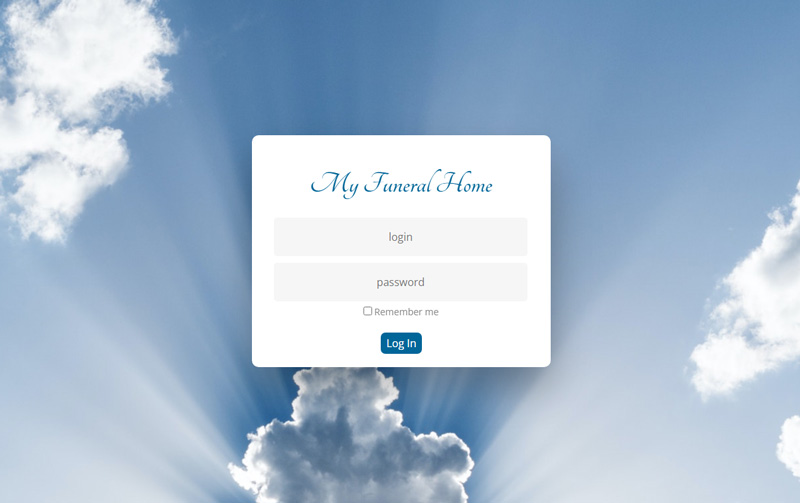Funeral Home Arranger Program Login Page